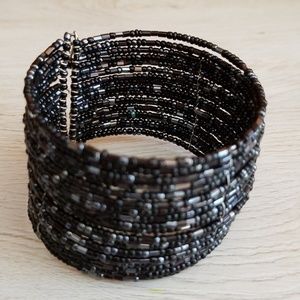 Beaded black bangle
